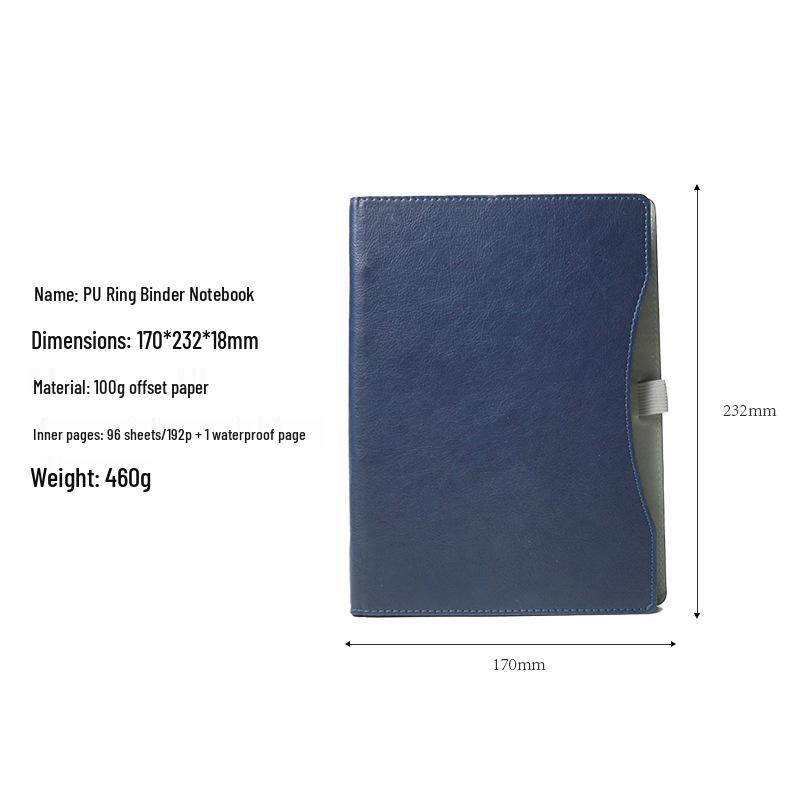 

Cross PU A4/A5 Ring Binder Notebook - Business Meeting Minutes, Multifunctional, Custom Logo Option синій