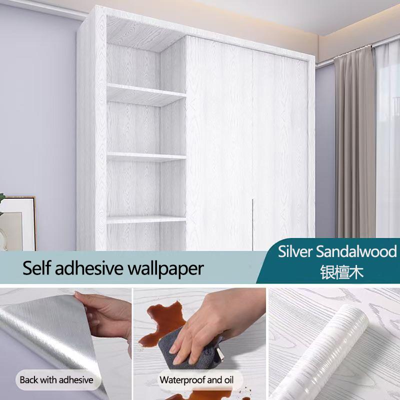 Waterproof Wood Vinyl Wallpaper Self Adhesive Wallpapers Doors Cabinet Desktop Modern Furniture Decorative Wall Paper