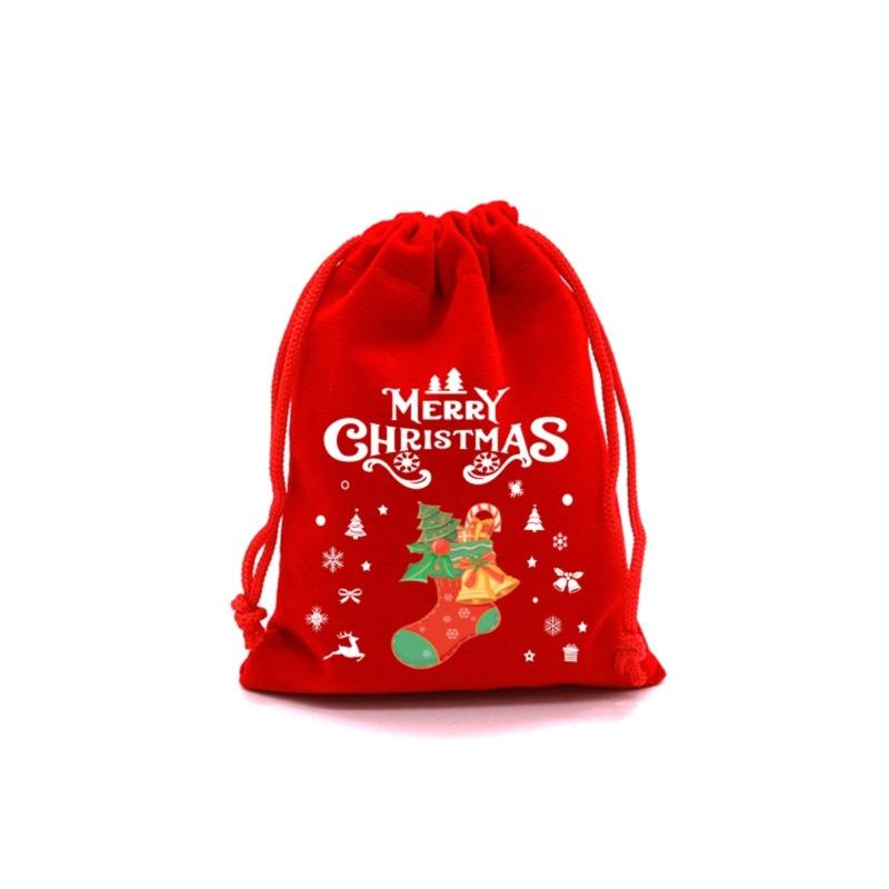 Set Of 12 Durable Plush Gift Bags For Christmas And Special Occasion Bags with Easy To Use Drawstring Closure