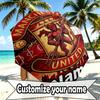 Custom Name Personalized Manchester United Print Umbrella, Auto Open Close, 8‑Rib Sturdy Frame, Commute Camping Hiking Use, Birthday Gift