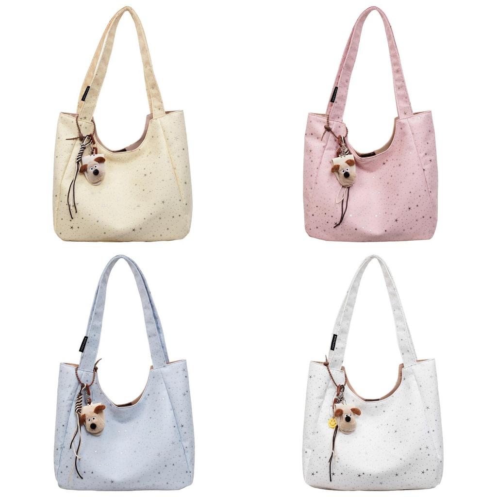 Crossborder Fashion Canvas Handbag For Daily Casual Use With Polka Dot Design