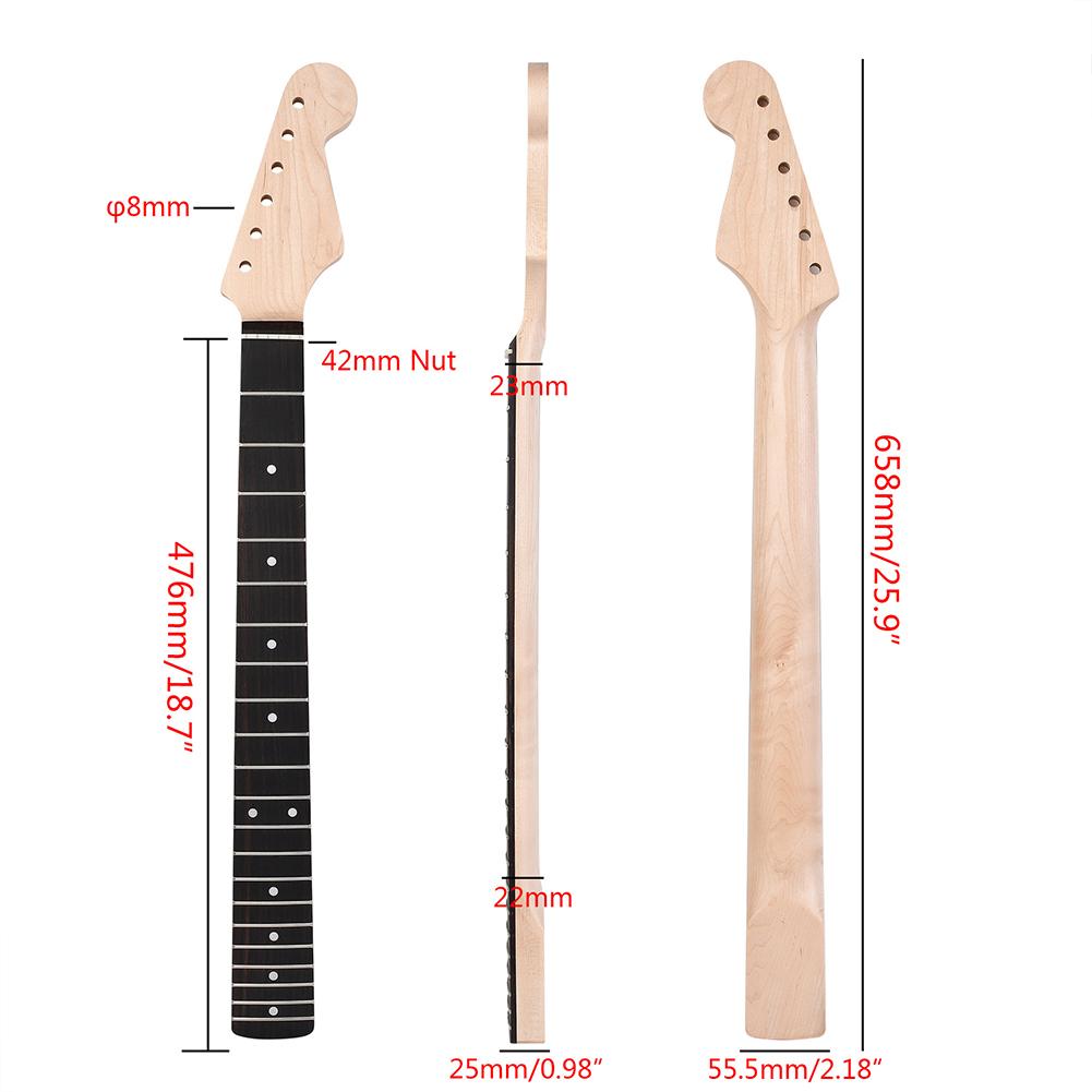 21-fret Maple St Electric Guitar Neck Rosewood Fretboard 9.5" Radius Music Instrument Replacement Parts