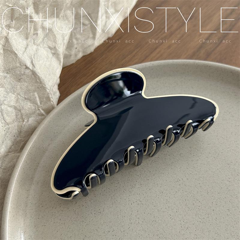 Medium & Large Acetate Acrylic Hair Claw Clip - Japanese & Korean Fashion, Versatile Solid Color Hair Accessories