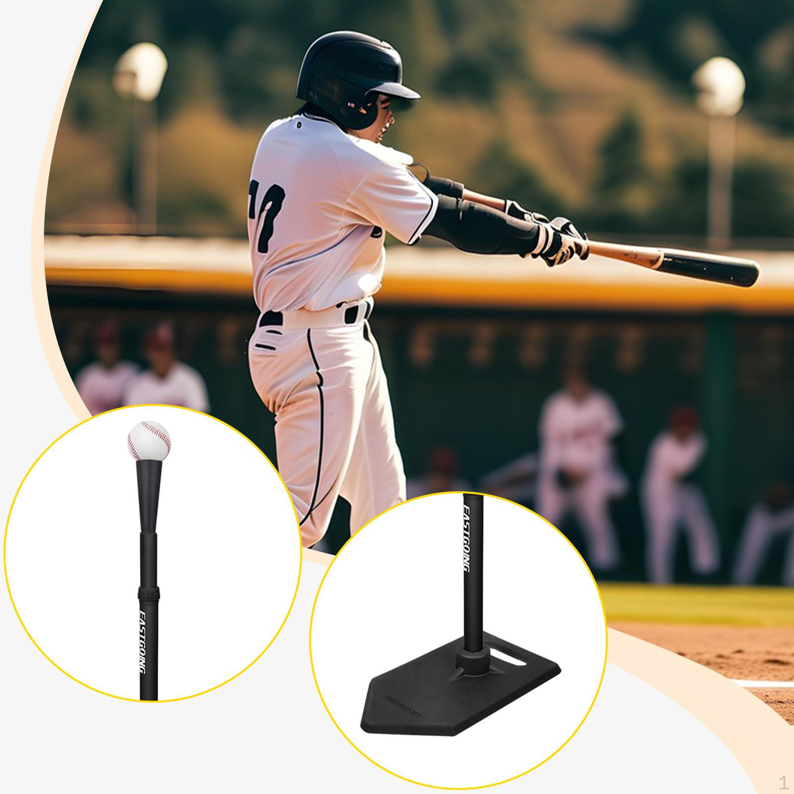 

Adjustable Baseball & Softball T-Stand, 19-32" Rubber Base, for Beginners чёрный
