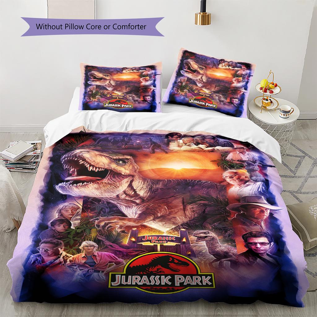 Jurassic Pattern Bedding Quilt Set Quilt Cover Pillowcase Home Decoration Gift (1 * duvet cover + 2 * pillowcase, without core)