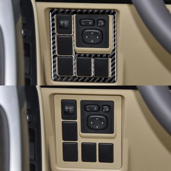 Carbon Fiber Interior Headlight Switch Cover For Toyota Land Cruiser Prado 10-18