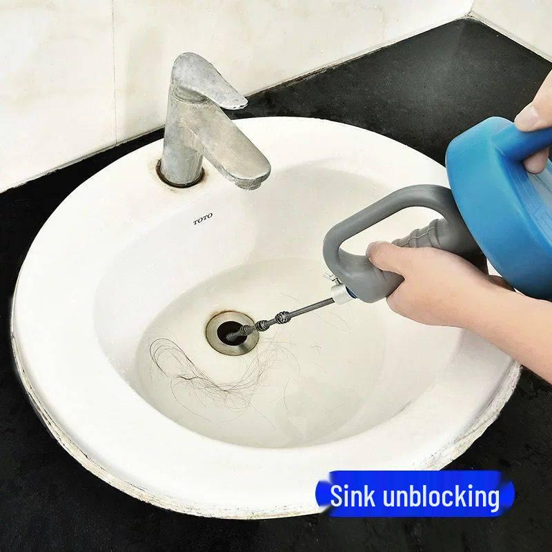 Hand-Crank Steel Wire Pipe Dredger for Toilets & Kitchens