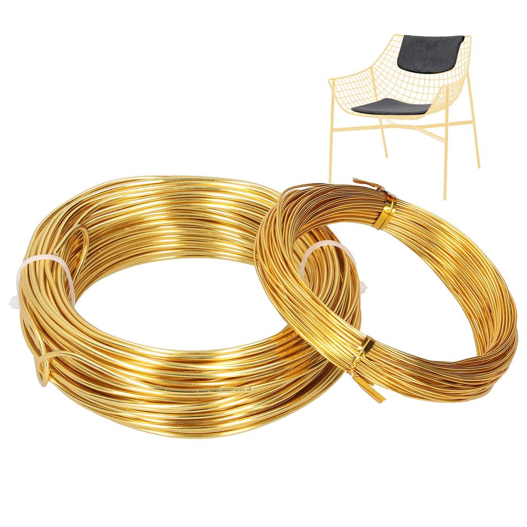 2 Rolls 1.0mm 2.0mm Aluminum DIY Jewelry Craft Making Wire Flexible Floral Jewelry Wire Gold