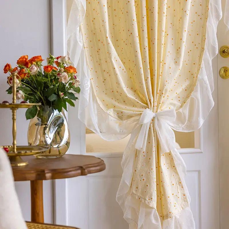 

Коллекция Petite Rêverie Кружевной ламбрекен с нитяной отделкой | Батист музейного качества для дизайнерских чайных комнат и винтажных гримерок 1.5x2.6MHook Top