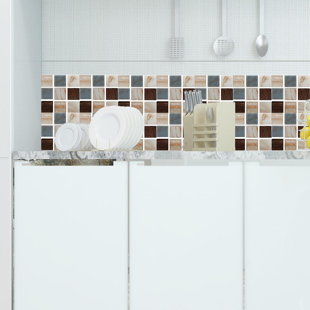 6 Sheets/set Kitchen Waterproof Oil-proof Wallpaper Removable PVC Decals Bathroom Stickers