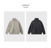 Hong Kong Style Solid Color Fleece Half-Zip Polo Shirt - Men's Retro Loose Casual Hoodie