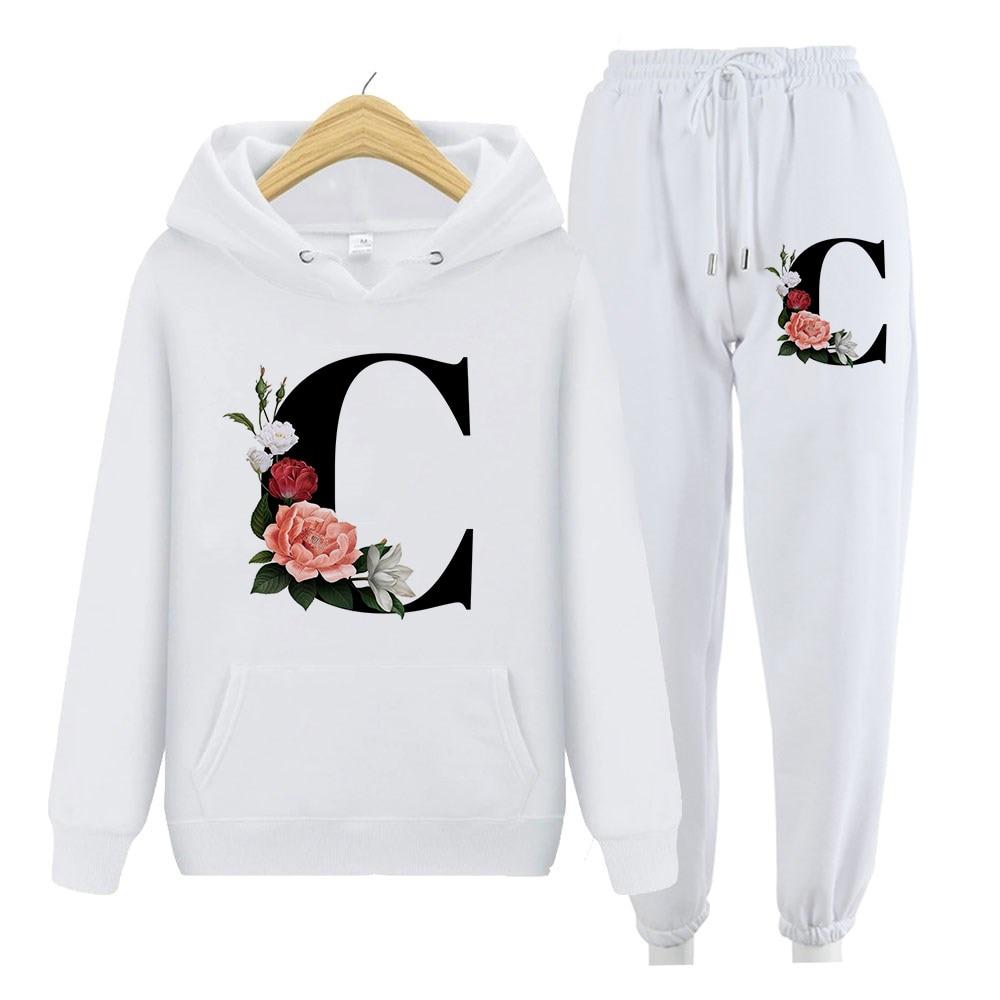 Women Sweatshirt Long Sleeve Hoodies Harajuku Hoodie Vintage Letters Print Sweatshirts Two Piece Sets Hoodies