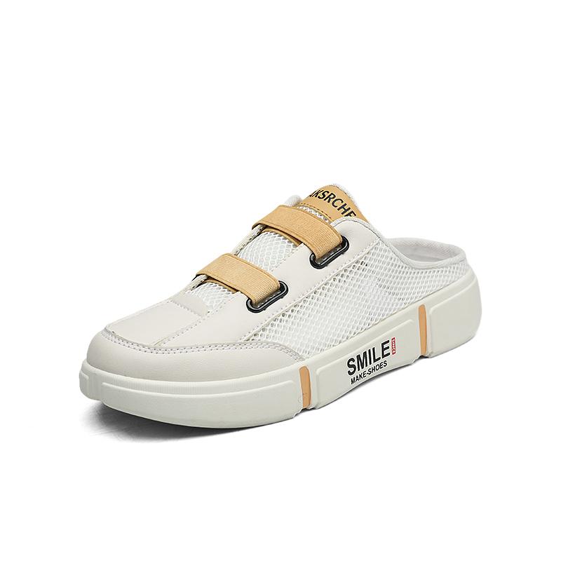

2026 Summer Mesh Sneaker Semi-Drag Men Casual Shoes Half Shoes For Men Loafer Mules Slipper Outdoor Backless Flats Man Slides 39