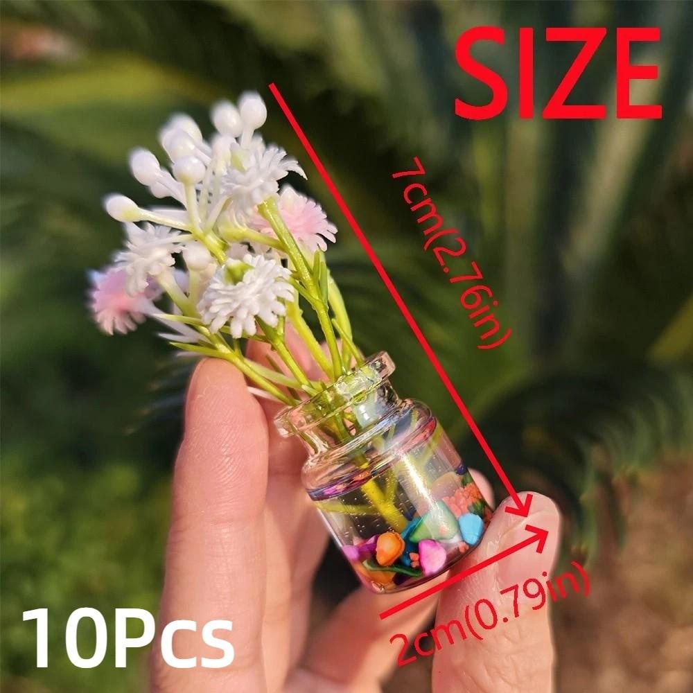 10 Stück Glasmaterial Leuchtende Mini-Vase Kreative Mini-Vase Figur Schlafzimmer Dekor