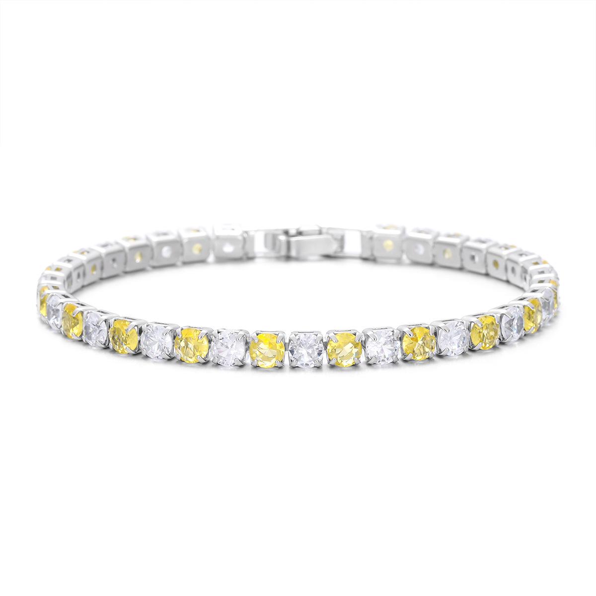 European-American Fashion 4mm Zircon Tennis Bracelet - High-End Light Luxury Design 19CM - 4mm Zircon Bracelet