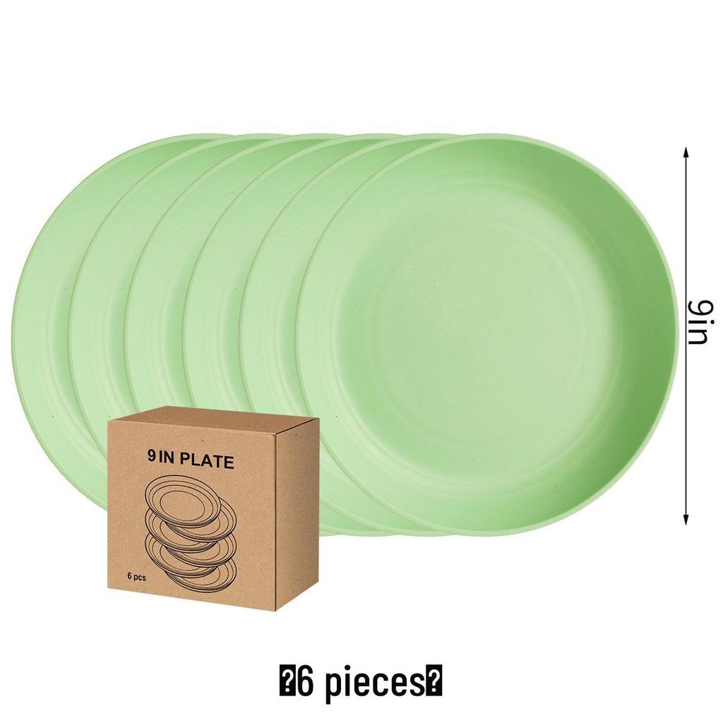 Eco-Friendly Wheat Straw 24-Piece Dinnerware Set: Plates, Bowls, Cups & Cutlery