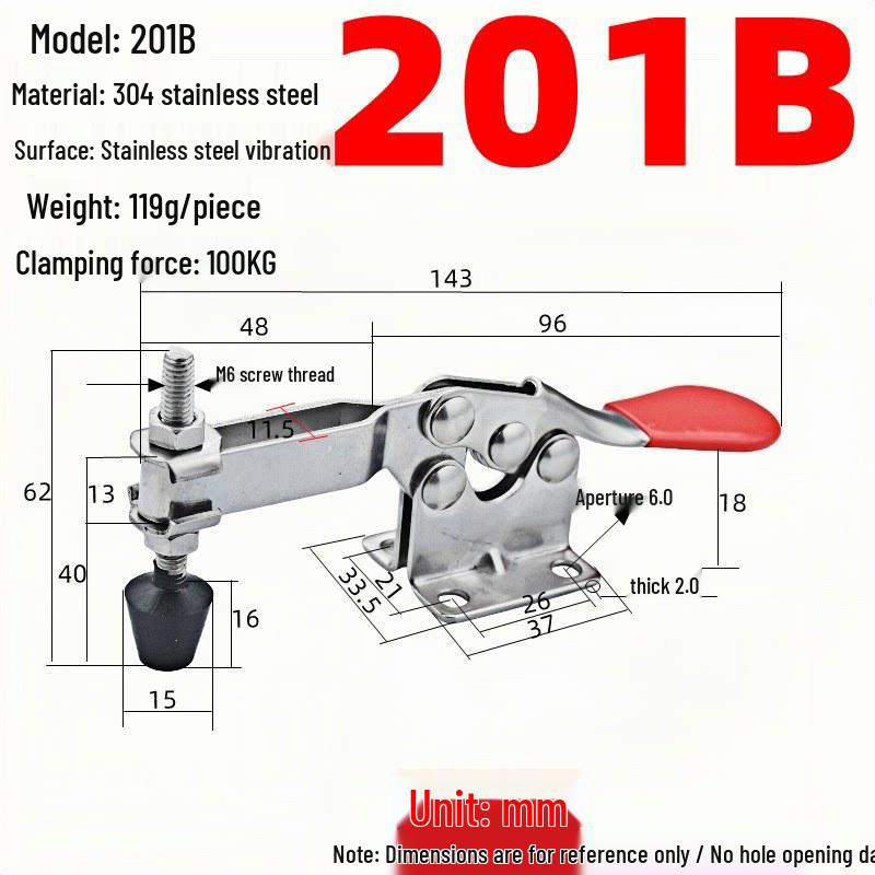 304 Stainless Steel Horizontal Toggle Latch Clamp GH-201