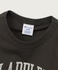 CHAMPION Basic Garment Washed Arch Graphic T-Shirt Off Black