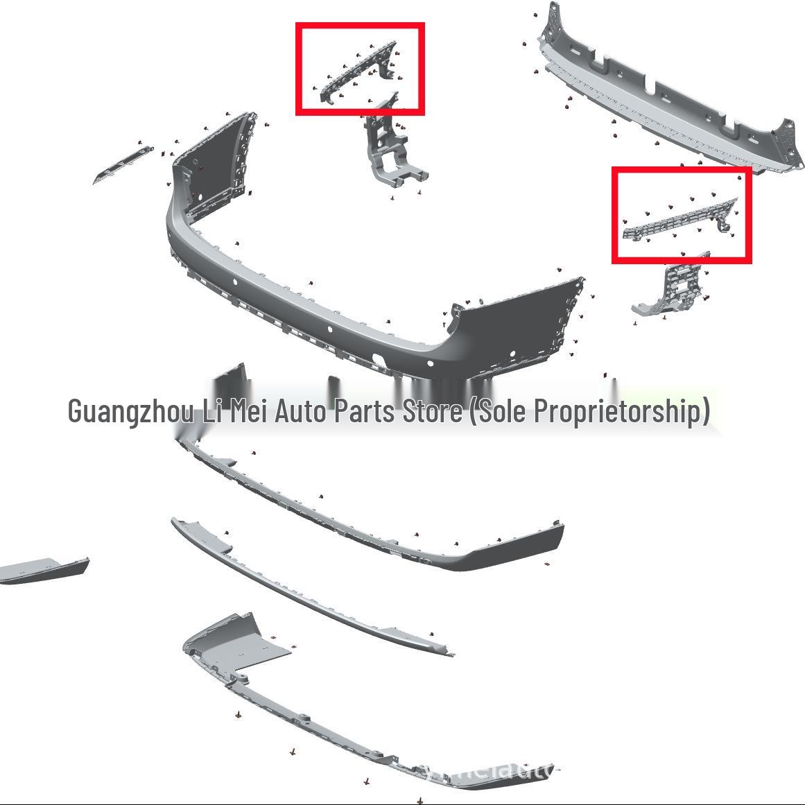 Zeekr 9X Rear Bumper Bracket & Clip (8894085380, 8894085413) Right