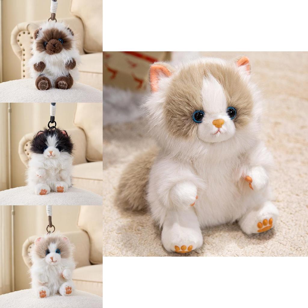 Cute Plush Cat Pendant With Long Plush Material For Gift And Backpack Decoration