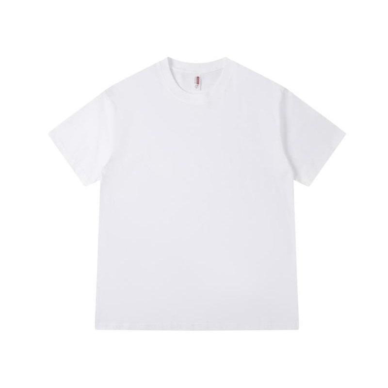 Gram heavy solid color crew neck T-shirt loose men's and women's same group clothes short-sleeved fashion versatile cultural shirt