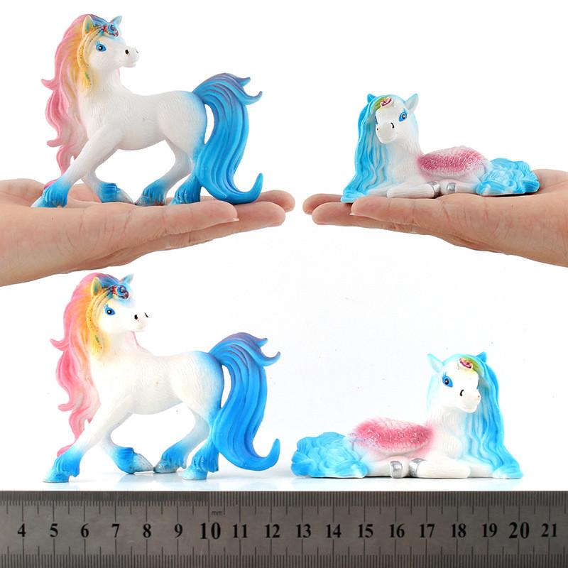 Adorable Unicorn Rainbow Horse Static Model Pvc Figurine Ideal For Children's Play