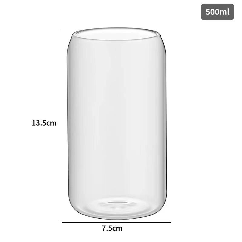 Durable and Heat-resistant Celeb-inspired Glass Cup with Lid and Straw, Perfect for Cold Drinks, Juice, and Beverages.