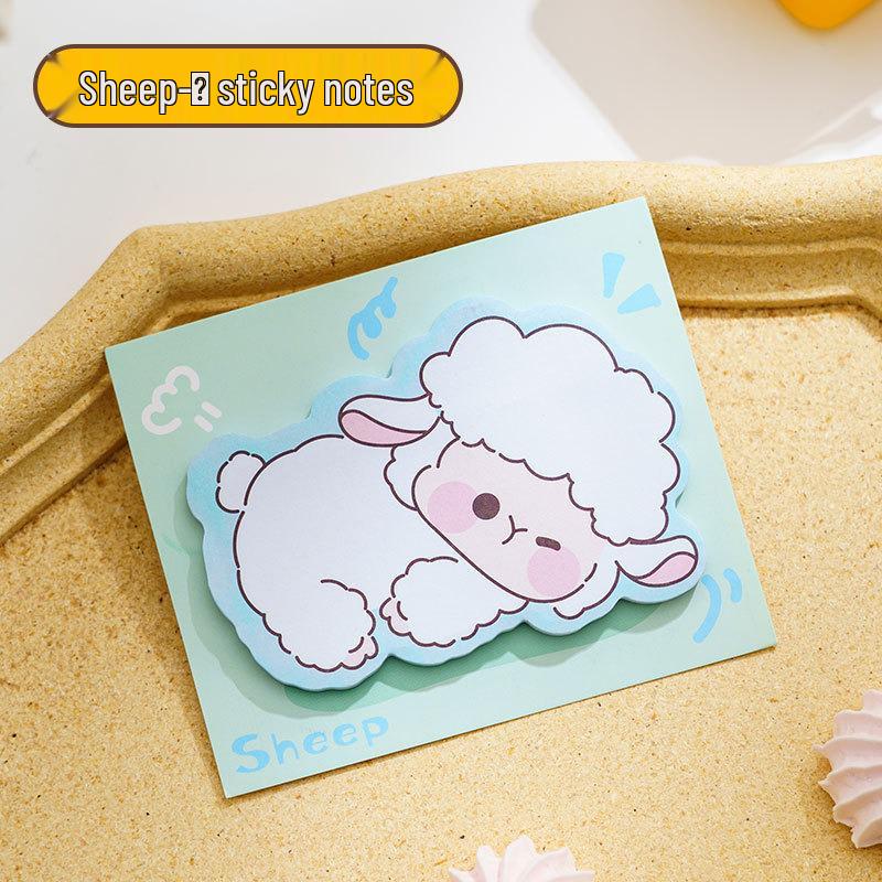 Cartoon Animal Sticky Notes: Cute, Reusable, and Portable Memo Paper for Students 9*7.5cm/30 sheets