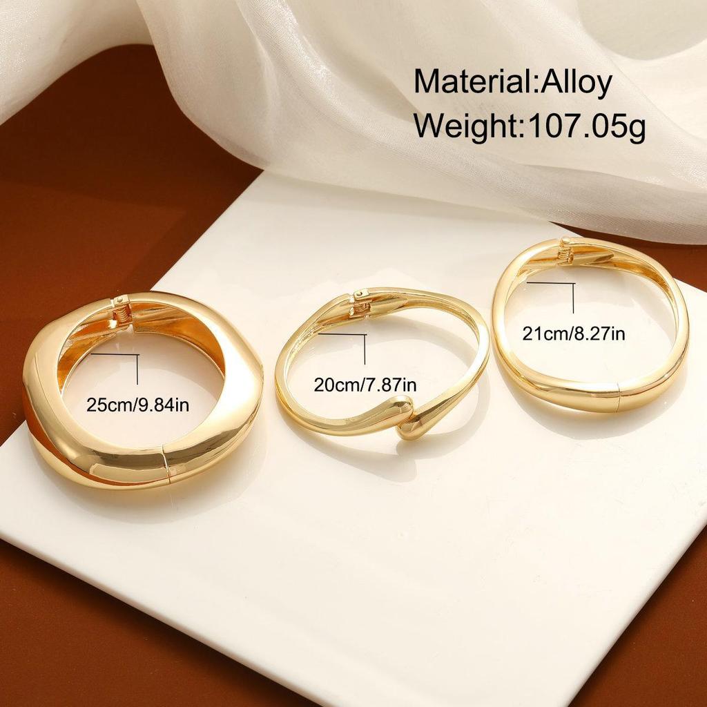 Smooth Water Drop Bangle For Women Gold Silver Color Exaggerated Geometric Bracelets Party Female Punk Jewelry Gifts