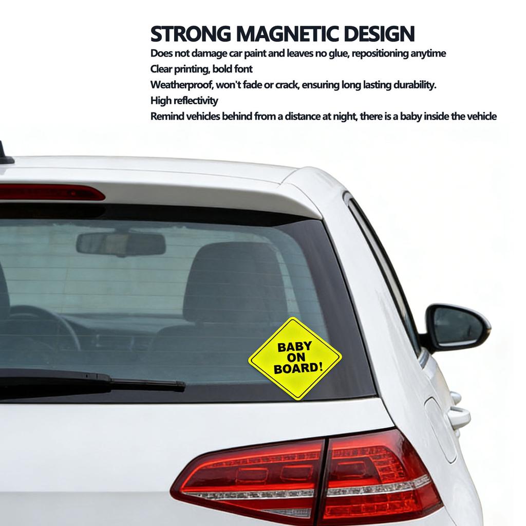 Magnetic Baby In Car Sign Waterproofing Reflective Baby In Car Magnet Warning Sticker for Vehicle