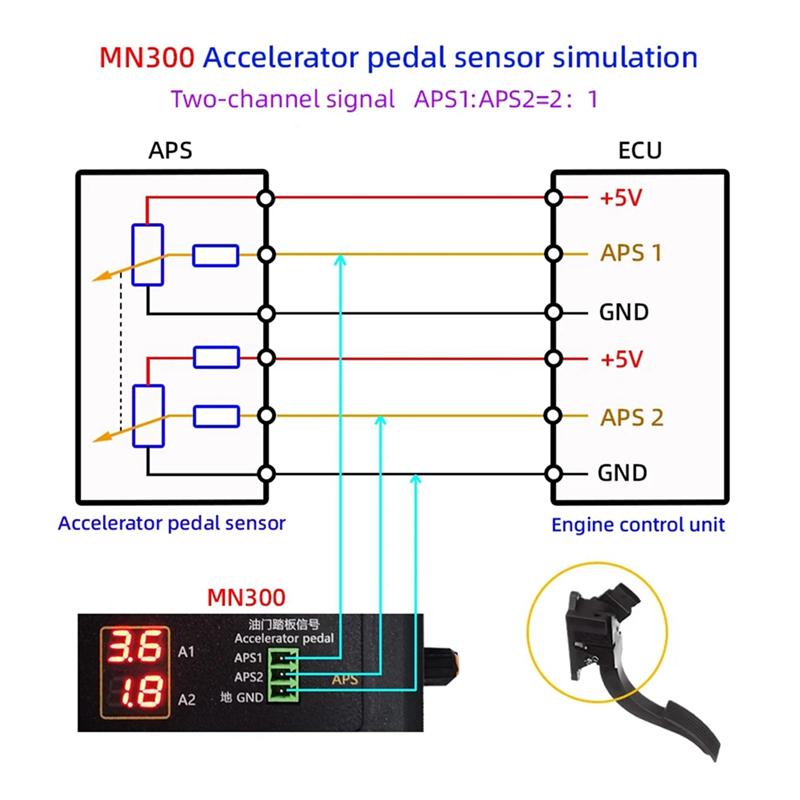 MN300 Auto Sensor Simulator Automotive Signal Tester Car Rail Oxygen Oil Pressure Flow Sensor Signal Generator