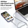 TOOCKI TX110A1 1m 12W Mini Zinc Alloy USB-A To iP Cable 480Mbps Data Transfer Cable with Smart Chip