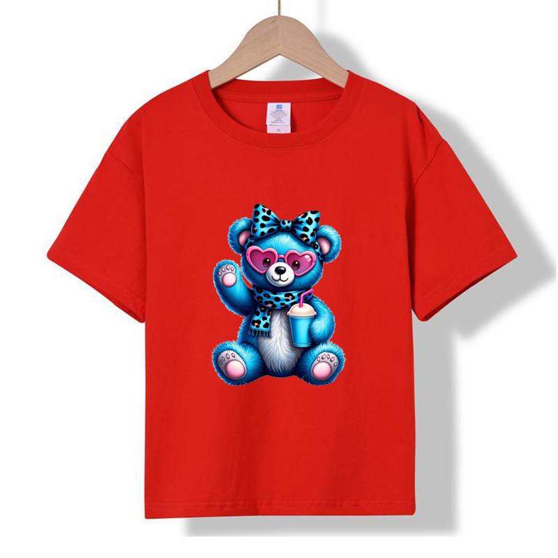 XH19 MINISO 2026 Summer New Printed Cotton Round Neck T-shirt for Children Aged 1-16, Boys and Girls
