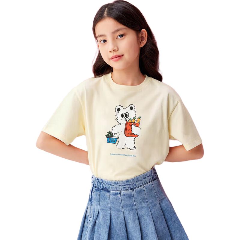 Balabala Girls Cartoon Print Short Sleeve T-shirt 130