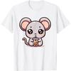 Cute Kawaii Chibi Mouse Drinking Boba Tea T-Shirt