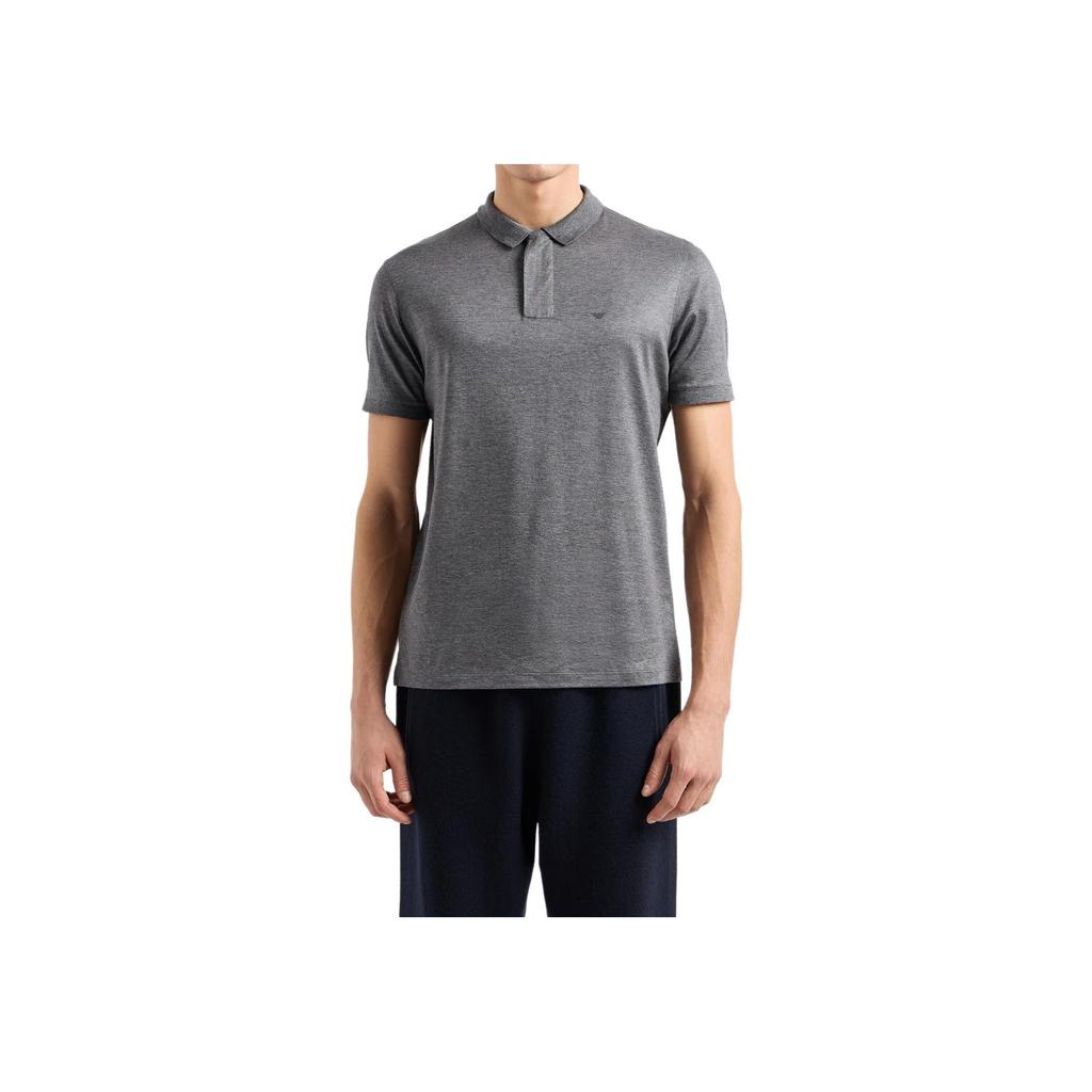 Emporio Armani Solid Color Logo Patch Pullover Polo Shirt Men tops Gray EM000312-AF10761-O8004