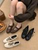 2025 spring new women's shoes lace-up gentle ballet style flats casual flat heels soft small leather shoes women