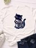 Meow or Never Cat Print Women T Shirt Short Sleeve O Neck Loose Women Tshirt Ladies Tee Shirt Tops Clothes Camisetas Mujer