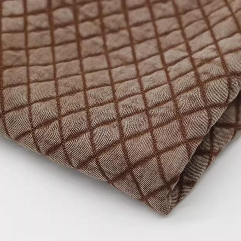 Quilted Cotton Washed Denim Fabric Autumn Winter Retro Thickened for Clothing Bag Designer Handmade Diy Sewing Material Cloth
