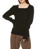 Mira Owen Square Neck Volume Sleeve Knit 09WNT214170 Black Women's