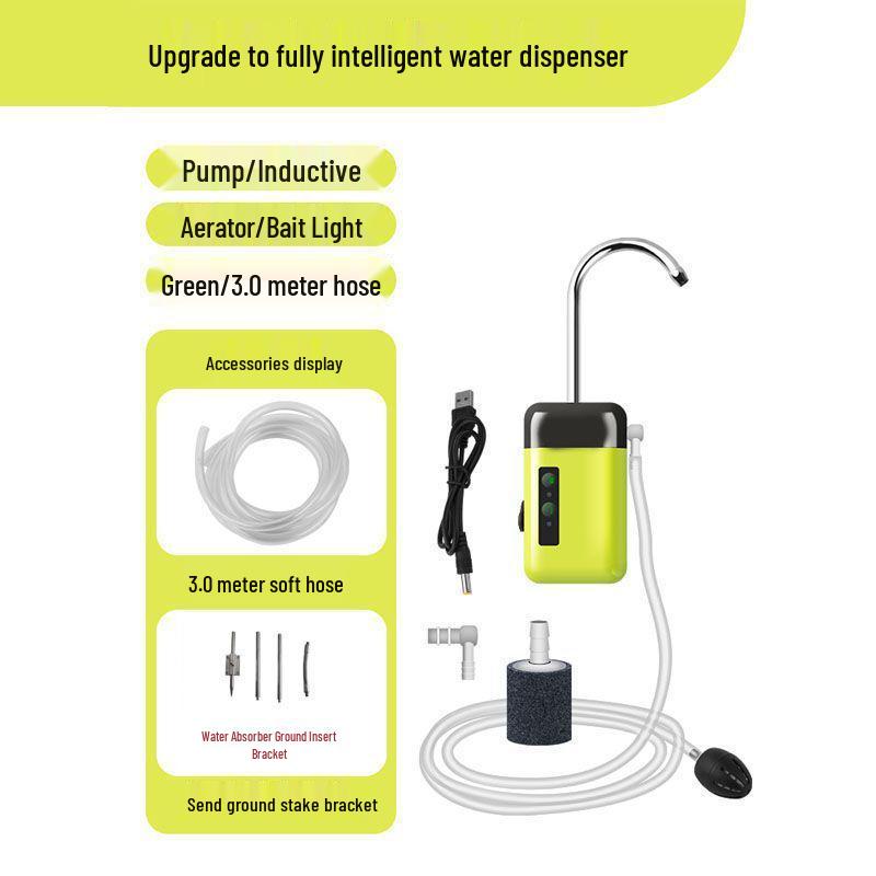 Tragbarer wiederaufladbarer elektrischer Wasserspender für Händewaschen im Freien und Belüfter zum Angeln