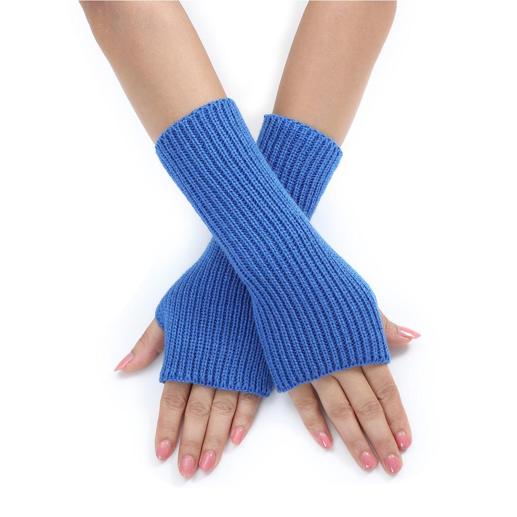 Girls Lengthen Wrist Gloves Crochet Fingerless Gloves Half Finger Keep Warm Mittens Lengthen Mittens for Adult Winter