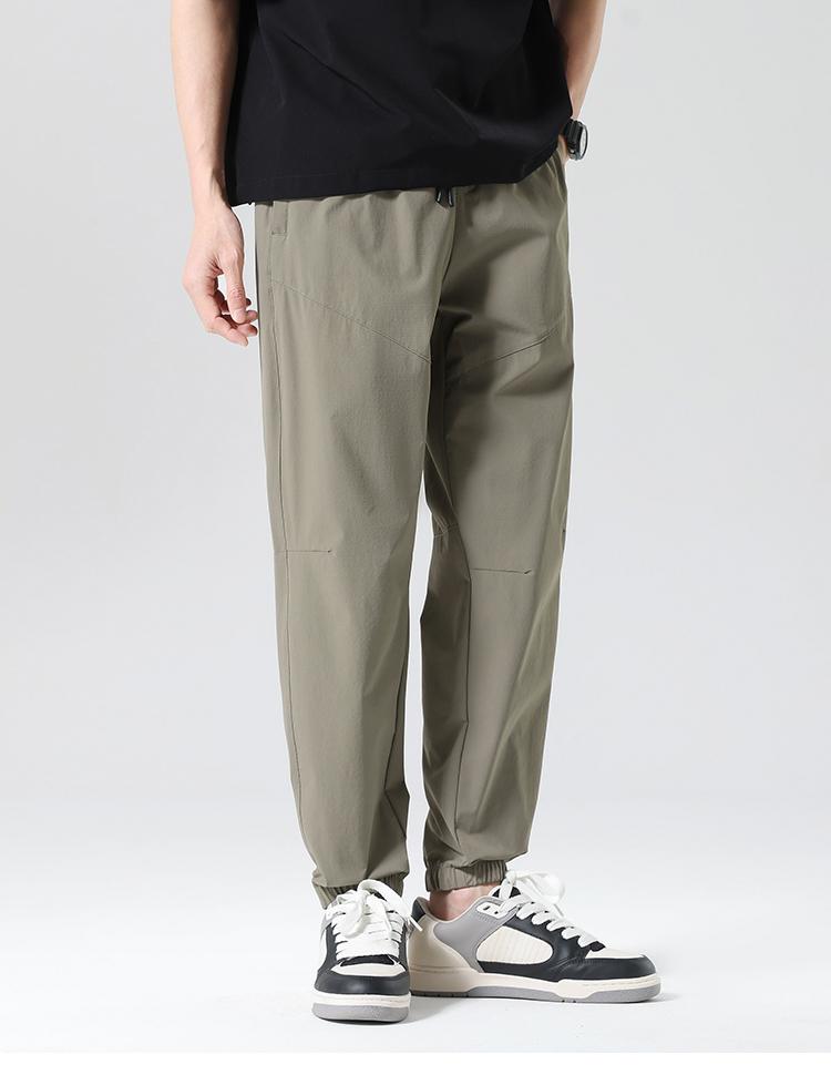 Black technology outdoor quick drying nine inch pants men's loose sports pants casual pants leg binding sanitary pants