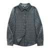 Literary Retro Plaid Brushed Cotton Long-Sleeve Women's Shirt - Spring 2026 Casual Collection