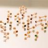 Color 12 Birthstone Earrings Diy Accessories Necklace Women'S 12Th Birthstone Square Color Zircon Color Retention