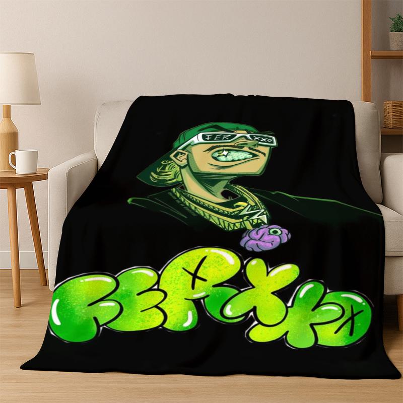 Feid Ferxxo Hiphop Pop Music Flannel Blanket Soft Warm Blanket Throw Blanket for Bedroom Living Room Bed Travel Picnic Gift