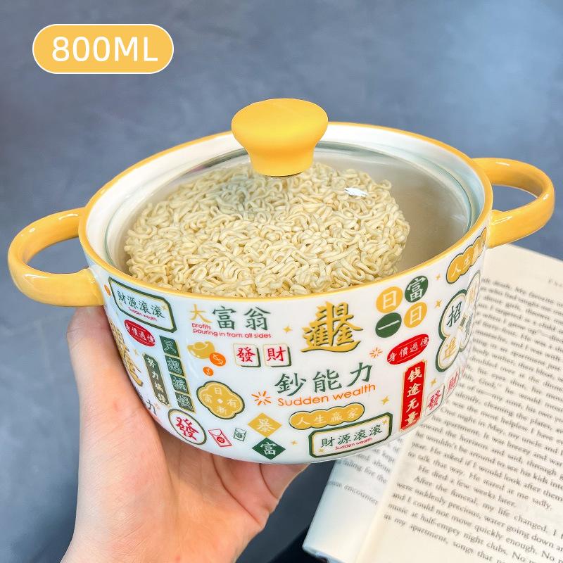 Hong Kong Style Ceramic Cup Vintage Nostalgic Water Cup Souvenir Gift Coffee Cup Mug with Lid Imitation Enamel Cup Chinese Style