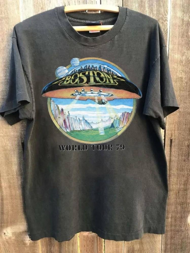 Vintage 1979 Boston World Tour TShirt Charcoal Fan gift S5XL Rare PA7376 M