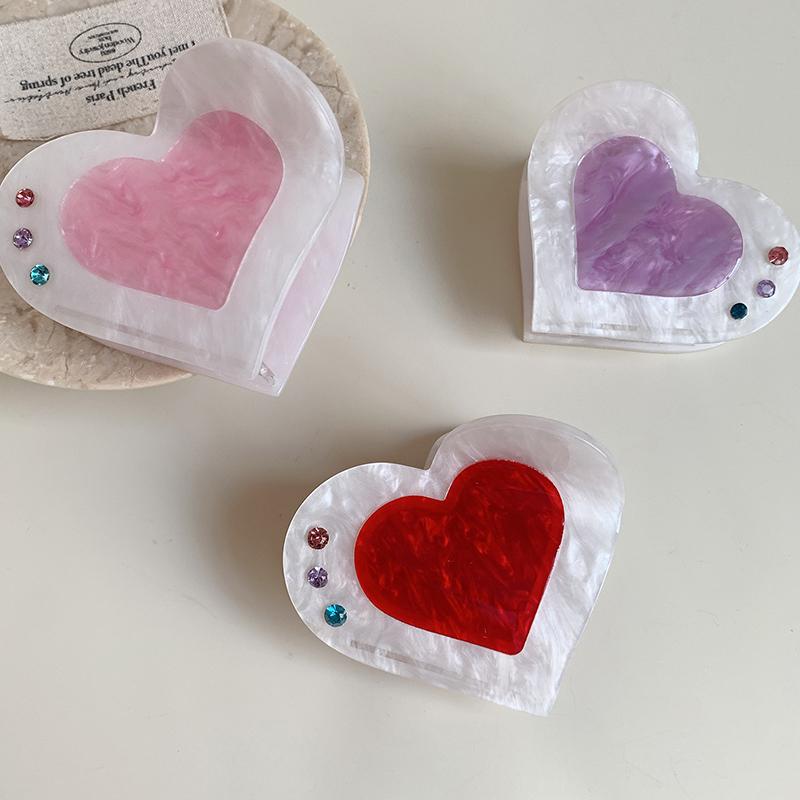 Heart Hair Clips Versatile Nonslip Heart Hair Claw For Women Girls Cute Styling Tools Sweet Hair Accessories Gifts