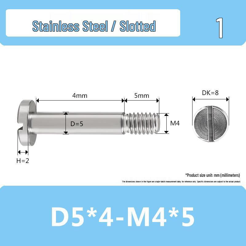Stainless Steel M4*D5D6 Slotted Shaft Sleeve Screw with Partial Thread and Plain Rod